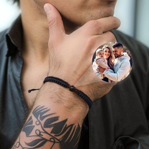 Bracciale Personalizzato con Proiezione di Foto di Tendenza in Acciaio Inossidabile Regolabile per Coppie con Scritta "<span class=keywords><strong>Ti</strong></span> Amo" in 100 Lingue - Product Image 4