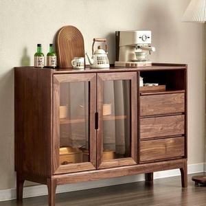 Modern Walnut Wood <b>Sideboard</b> 80-160Cm Multifunctional Storage Cabinet For Living Room Kitchen - Product Image 2