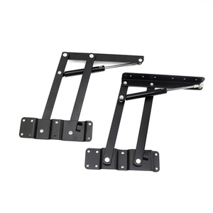 Table basse Yuyao avec charnière pneumatique, support pliable en métal noir pour réglage de la hauteur du bureau et de la table - Product Image 2