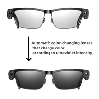 Lunettes de Soleil Connectées avec Caméra 8 Mégapixels, Mémoire 4 Go, Verres Photochromiques Automatiques, Wi-Fi, Traduction IA ChatGPT, Style Polarisé, Hommes