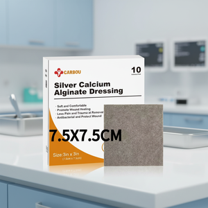 Carbou Hochabsorbierender Medizinischer 7,5*7,5cm Wundverband Silber-Kalzium-Alginat Hydrofaser Silber-Alginat-Verband - Product Image 1
