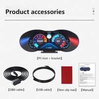 2025 BARU Layar Sentuh LCD Digital GPS HUD Speedometer P5 5,5 Inci untuk Mobil dengan 12 Bahasa, Jam & Konsumsi Bahan Bakar