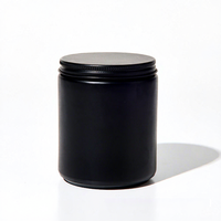 Bocaux en verre noir mat de 8 oz sans PFAS avec couvercles, résistants à la chaleur, écologiques, pour la fabrication de bougies de Noël, les soins de la peau, les cadeaux de mariage, le bricolage