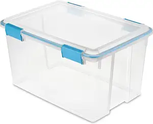 54 pintes/51 boîte de rangement, aquarium et joint, paquet de 4, bleu/transparent