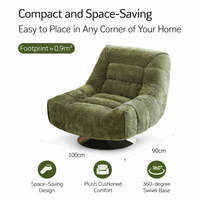 Fauteuil pivotant Meiqi 360°, canapé simple moderne et relaxant, imperméable et antirouille, pour balcon, usage extérieur, salle à manger d'hôtel, en carbone