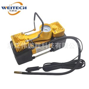 เครื่องสูบลมยางแบบสองกระบอกสูบ Weitech 12V 150Psi แบบพกพา ทำจากโลหะ พร้อมเกจวัดแรงดัน - Product Image 1