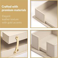 Ensemble d'organisateurs de bureau en cuir PU beige personnalisé, 11 pièces, ensemble d'accessoires de bureau de luxe