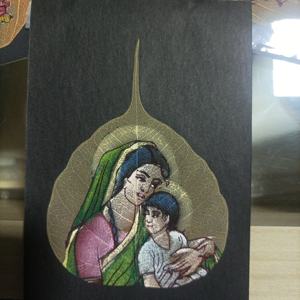 Peinture sur toile décorative avec des feuilles naturelles artisanales et un cadre en bois durable pour la décoration murale de la maison, l'affichage au bureau et les cadeaux - Product Image 5