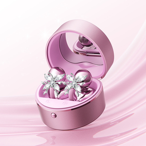 Écouteurs sans fil M186 pour femmes avec miroir de maquillage intégré, <span class=keywords><strong>puce</strong></span> Wireless 6.0, étui de charge en forme de cœur et boucle diamantée - Product Image 2