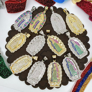 CZ9322 Nuevo Colgante <span class=keywords><strong>de</strong></span> Oro y Plata con la Virgen <span class=keywords><strong>de</strong></span> <span class=keywords><strong>Guadalupe</strong></span>, Medalla <span class=keywords><strong>de</strong></span> <span class=keywords><strong>Guadalupe</strong></span>, Collar Religioso con la Virgen María, Regalo Católico - Product Image 4