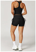 En gros : Ensemble de sport avec débardeur dos nageur et pantalon de yoga évasé, extensible, effet ventre plat, avec plis, pour le fitness et la gym