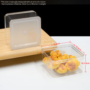 เครื่องดื่มเค้ก Tiramisu ภาชนะบรรจุอาหารสี่เหลี่ยมทนต่อการขนส่งและไม่ง่ายต่อการทำลายกล่องคุกกี้แบบพลาสติกใส - Product Image 3