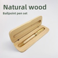 Ensemble de stylos à bille en bois d'érable, fabrication artisanale de luxe, écologique, cadeau d'écriture exécutif pour anniversaire ou affaires