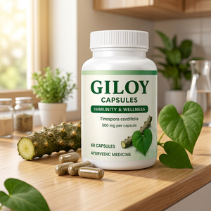 Cápsulas de Giloy Premium 500 Mg 60 Unidades, Tinospora Cordifolia, Suplemento Herbal Ayurvédico Natural, Cápsulas de Giloy Puras 500 Mg 60 - Product Image 1
