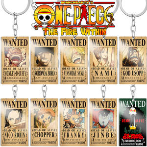 40 diseños de moda <span class=keywords><strong>Anime</strong></span> One Side Printing One Pieces Zoro Nica <span class=keywords><strong>Gear</strong></span> 5 Luffy Wanted <span class=keywords><strong>Metal</strong></span> llaveros accesorios collar etiqueta - Product Image 1