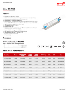 100W 200W 250W 300W 400W Constant Voltage DALI Push <b>Dimmable</b> <b>LED</b> <b>Driver</b> 170-264VAC to DC12V 24V 48V IP67 Waterproof Power Supply - Product Image 4