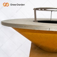 Fournitures de jardin, foyer extérieur en acier corten pour bois, barbecue avec grille