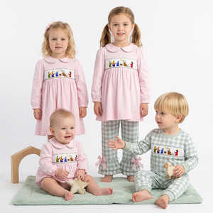 Conjunto de pijama de manga larga con estampado navideño para niños, conjuntos de ropa para hermanos pequeños - Product Image 1