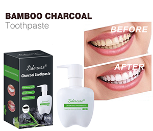 Pasta de dientes de carbón de menta, sin fluoruro para blanqueamiento dental y aliento fresco cuidado bucal 130g botella gran oferta - Product Image 3