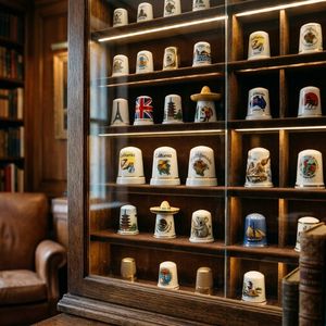 Dedales de porcelana personalizados al por mayor, de cerámica en blanco, recuerdos turísticos de California y Londres, regalos, dedales de costura para sastre - Product Image 5