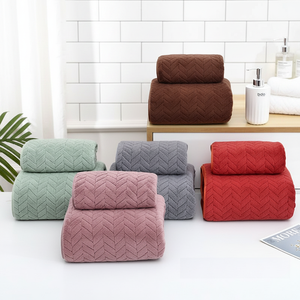 <span class=keywords><strong>Serviette</strong></span> de bain et de visage en molleton corail tricoté warp, ultra absorbante, douce, chaude, vente en gros - Product Image 2