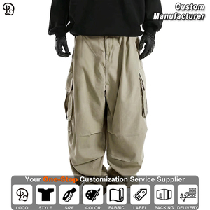 מכנסי דגמ\\\"ח רחבים לגברים, בסגנון רחוב, עם שרוך אלסטי, גזרה רפויה, מכנסי ריצה, מכנסי טיולים עם כיסים - Product Image 2