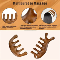 Peigne de massage des méridiens de la tête, outil de massage Gua Sha en bois pour la thérapie par acupuncture des cheveux