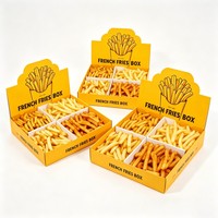 Boîte à frites pliable jetable de qualité alimentaire avec séparateur, boîtes de présentation alimentaire avec trous pour sauce, plateau en papier, support pour churros