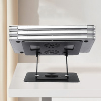 TBFIT Support de tablette en alliage d'aluminium à rotation de 360 degrés Station d'accueil pliable réglable en hauteur multi-angle pour ordinateur portable de bureau professionnel