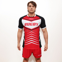 Akilex, los mejores uniformes de rugby de alta calidad para hombres, ropa deportiva personalizada por sublimación, kits OEM con pantalones cortos de entrenamiento de Jersey transpirable