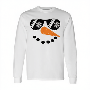 Camiseta de manga larga con estampado de cara de muñeco de nieve para niño y hombre, disfraz de Navidad - Product Image 2