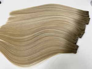 Spedizione rapida in Stock estensione <span class=keywords><strong>capelli</strong></span> a farfalla vera <span class=keywords><strong>capelli</strong></span> umani 2 lati iniettati Xo invisibile fori trama 24 pollici - Product Image 3