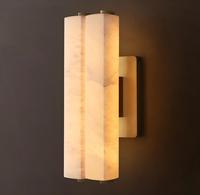 Applique murale LED moderne Audubon Alabaster à double bras, base en laiton noir, pour intérieur, 15/19/25 pouces, intensité variable, garantie 5 ans