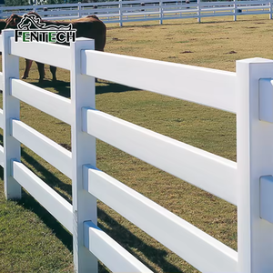 Clôture pour chevaux en <span class=keywords><strong>PVC</strong></span> recyclé <span class=keywords><strong>blanc</strong></span> solide Fentech, vente chaude, 4 rails, clôture de ranch, clôture de ferme, poteau - Product Image 2