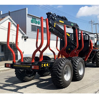 Chargeur forestier pour bois et canne à sucre, équipement 4x4, remorque 14 tonnes, grue forestière automotrice de 8,5 m pour le levage du bois