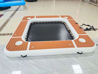 Personnalisé 10 pieds 12 pieds carré transfrontalier gonflable flottant plate-forme eau hamac anneau avec porte-gobelet pour Yacht
