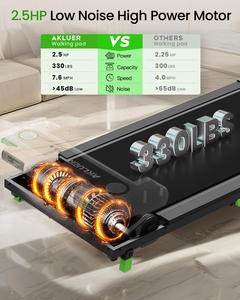 미국 주식 2-in-1 카디오 러닝 머신 접이식 LED 스크린 워킹 러닝 머신 홈 오피스 피트니스 Dropshipping 전기 - Product Image 5