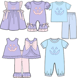 <span class=keywords><strong>Vestito</strong></span> per Bambine con Applicazioni di <span class=keywords><strong>Zucca</strong></span> e Fantasma per Halloween, Abito Boutique con Maniche a Sbuffo per Bambine - Product Image 1