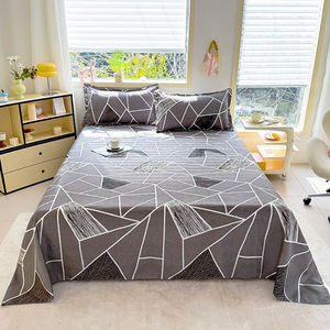 Nouvel <span class=keywords><strong>ensemble</strong></span> de <span class=keywords><strong>draps</strong></span> plats et taies d'oreiller imprimés pour la maison, vente en gros, personnalisable, drap plat à angle droit - Product Image 6