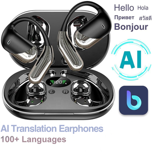 Écouteurs de traduction IA <span class=keywords><strong>Q16</strong></span> à crochet d'oreille pour le sport, traduction linguistique en temps réel, affichage numérique, ANC, étanchéité IPX6 - Product Image 1