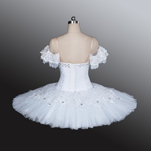 Tutú Profesional Cisne Blanco de 12 Capas de Tul Rígido, Tutú Clásico Tipo Pancake, Tutú de Ballet Blanco para Reina de las Nieves o Lago de los <span class=keywords><strong>Cisnes</strong></span>, Disfraz de Tutú para Adultos - Product Image 3