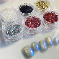 TSZS Nouvelle Décoration d'Ongles 3D Laser en Formes Mixtes Macaron Couleurs Adorables Cœur Étoile Paillettes Scintillantes pour DIY Ongles