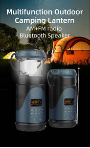 Radio d'urgence domestique DF583, radio météo NOAA WB AM FM, radio solaire à manivelle, haut-parleur Bluetooth 5.2, lanterne de camping - Product Image 3