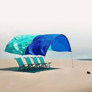 Abri solaire portable à 3-8 places, auvent à vent, en nylon imperméable, avec tiges en alliage d'aluminium, résistant aux UV, tente de plage - Product Image 1