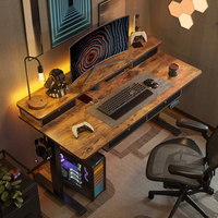Bureau électrique réglable en hauteur Offre Spéciale, table d'ordinateur avec 4 tiroirs, bureau d'étude de chambre pour enfant, marron