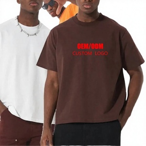 T-shirt surdimensionné pour homme 100% coton, logo personnalisé imprimé à l'écran, style décontracté, col rond, manches courtes, jersey tricoté - Product Image 3