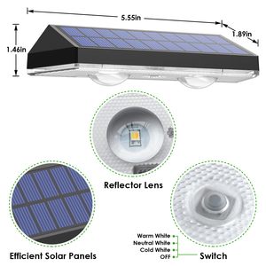RGB Warm LED Solar Garden Fence Wall <b>Light</b> IP65 <b>Waterproof</b> Outdoor Wall Mounted Solar Deck Fence <b>Light</b> for Backyard Patio Pool - Product Image 4