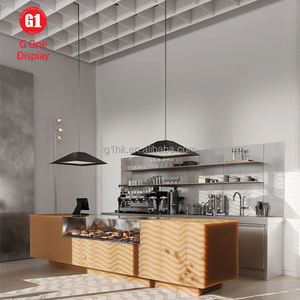 Comptoir de présentation personnalisé pour café, vitrine en bois pour restaurants, bar, vitrine en verre thermostatée pour pain - Product Image 3