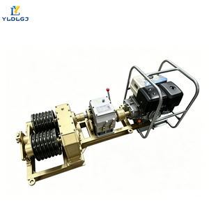 Treuil à câble YILI 10 tonnes à double capstan, alimenté au diesel, avec cage de protection, tambour à double rainure, traction lourde, pour le tirage de lignes de transmission - Product Image 3