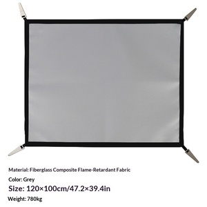 Fiberglass Composite Flame Retardant Fabric Fireproof Mat 120x100cm Grey Outdoor Use - Product Image 1
